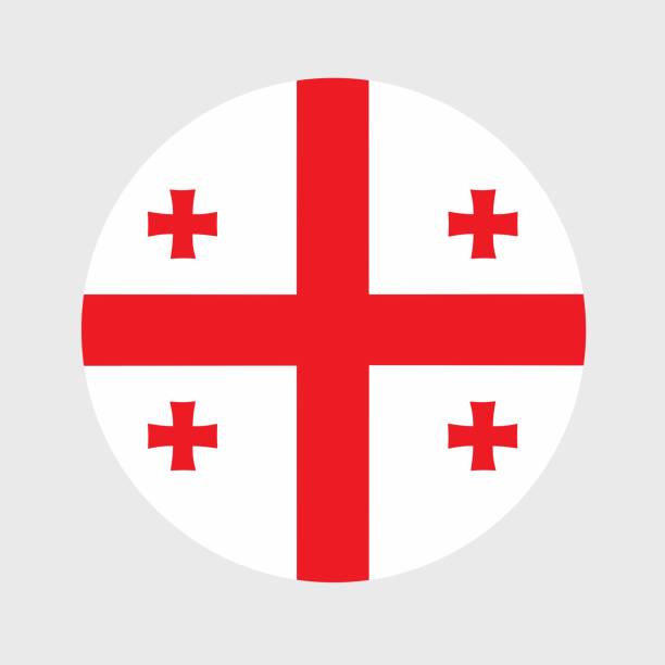 Official national flag in button icon shaped